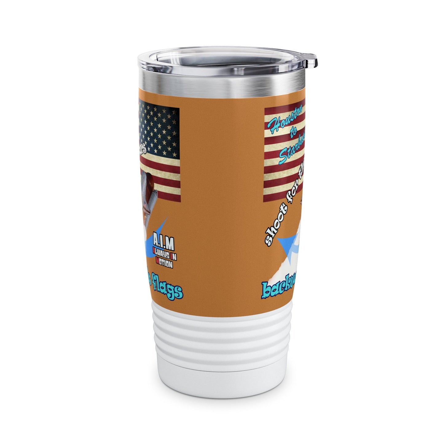 shoot for the stars - Ringneck Tumbler, 20oz (light brown)