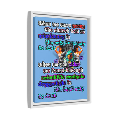 doggystyle - framed canvas art (light blue)
