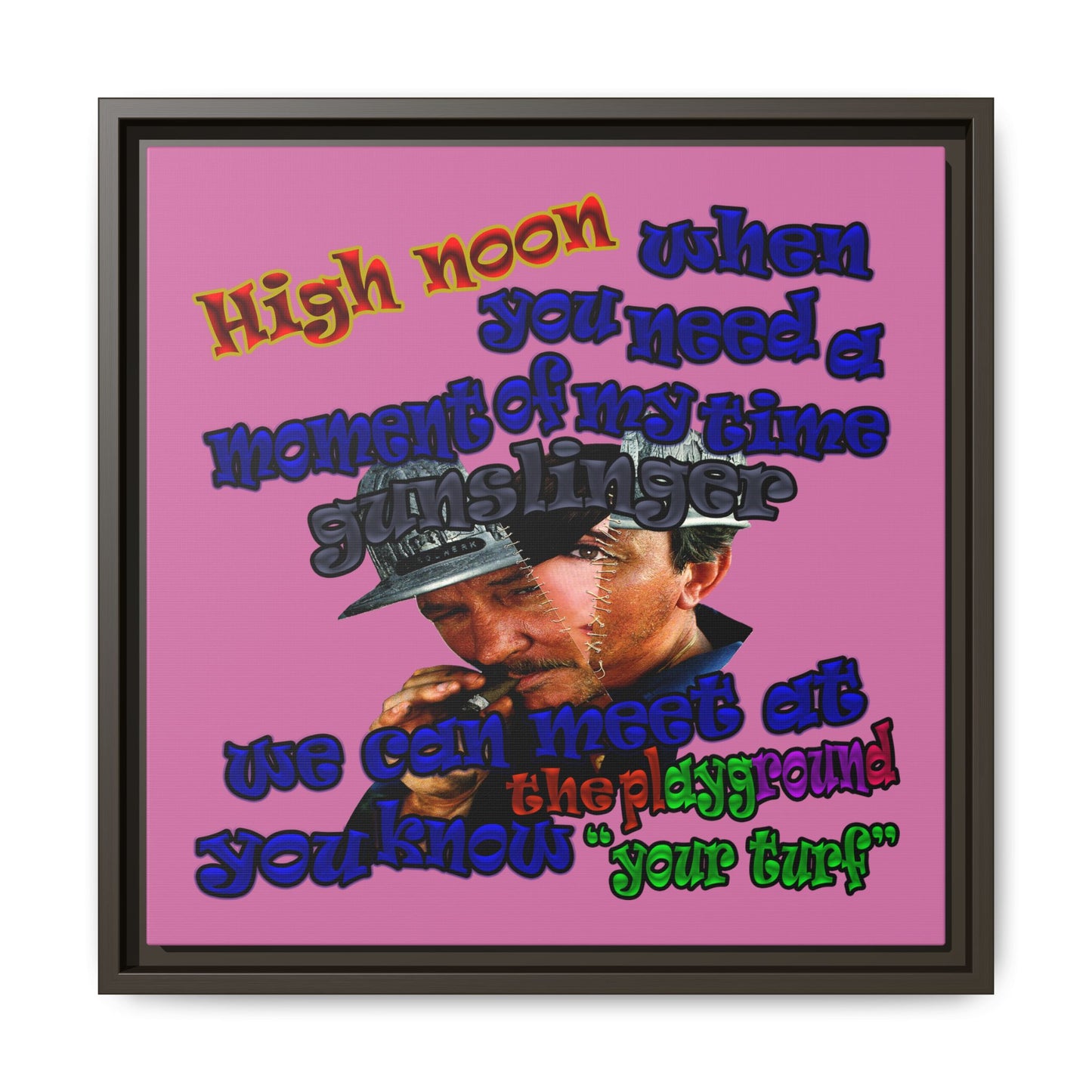 high noon - framed canvas art (light pink)
