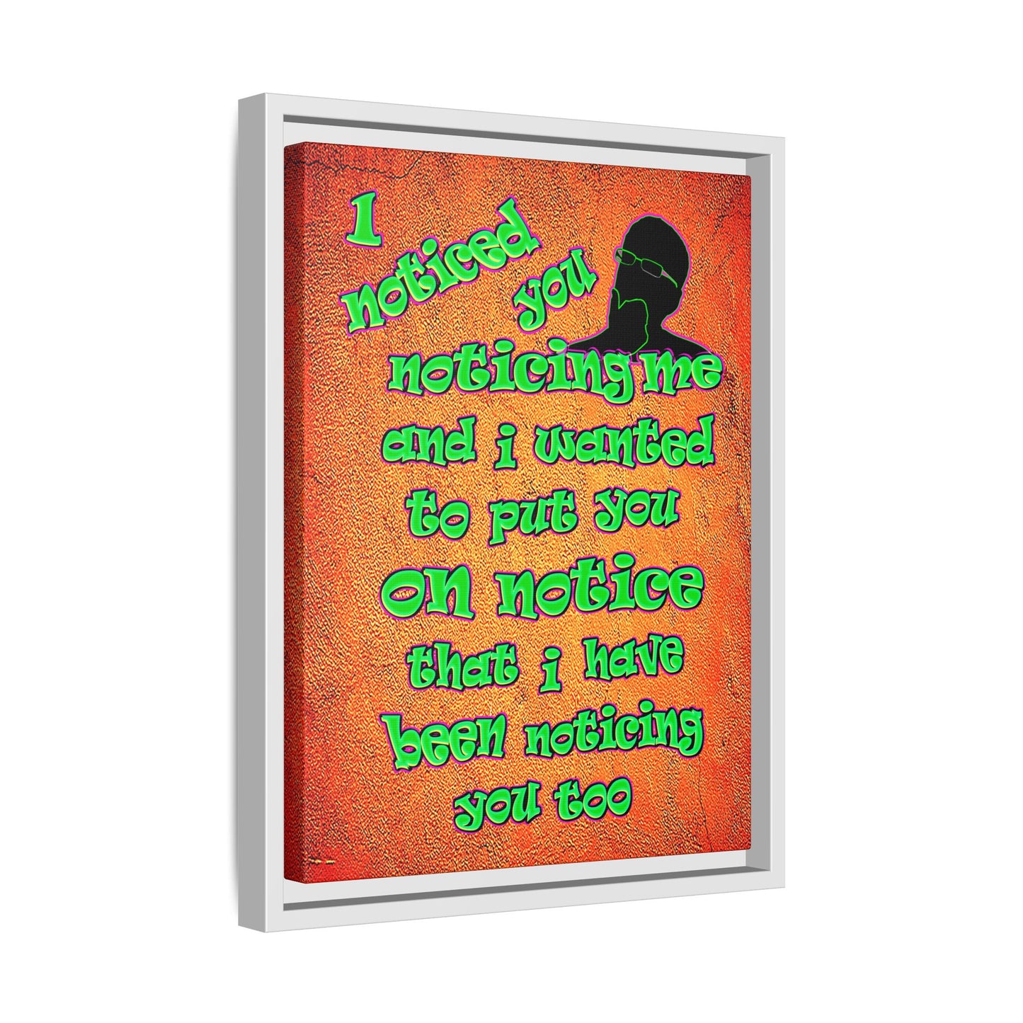 noticed you noticing - framed canvas art (burnt orange)