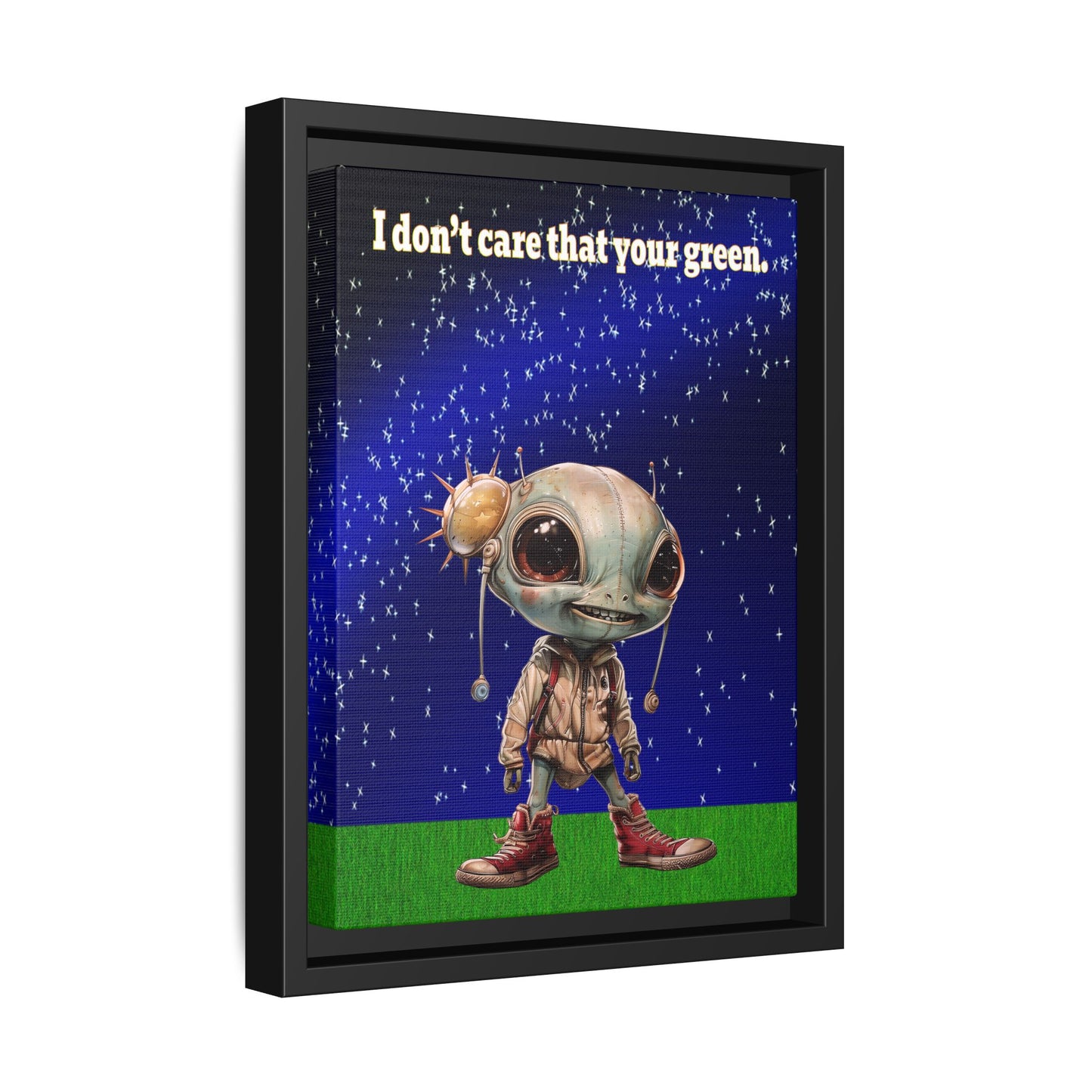 I don't care that your green - framed canvas art ('snoops' background)