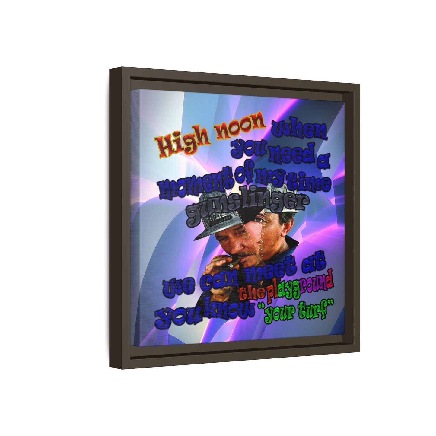 high noon - framed canvas art (grey-pink wave)