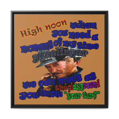 high noon - framed canvas art (light brown)