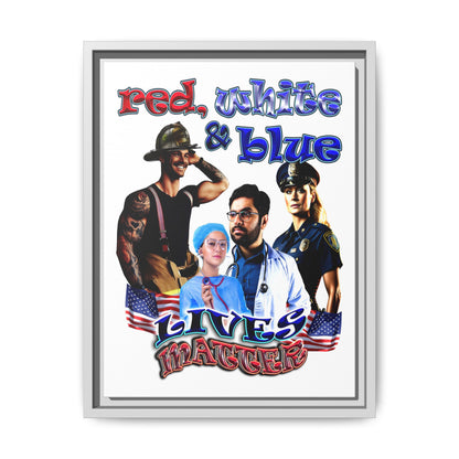 rw&b lives matter - framed canvas art (white)