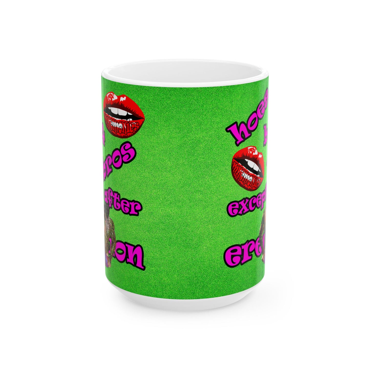 hoes b4 bros - White Mug (green turf)
