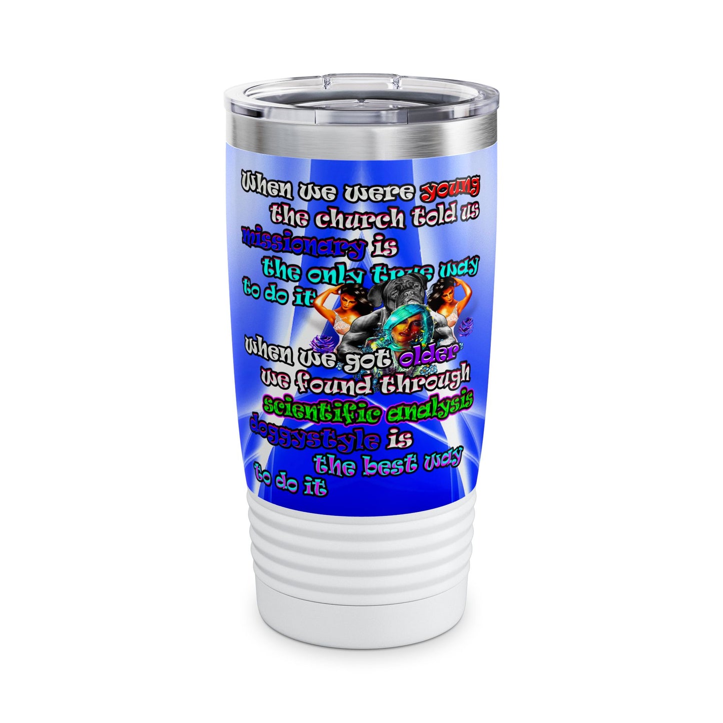 doggystyle - Ringneck Tumbler, 20oz (blue-white wave)