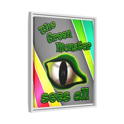 green monster - framed canvas art (rainbow split)