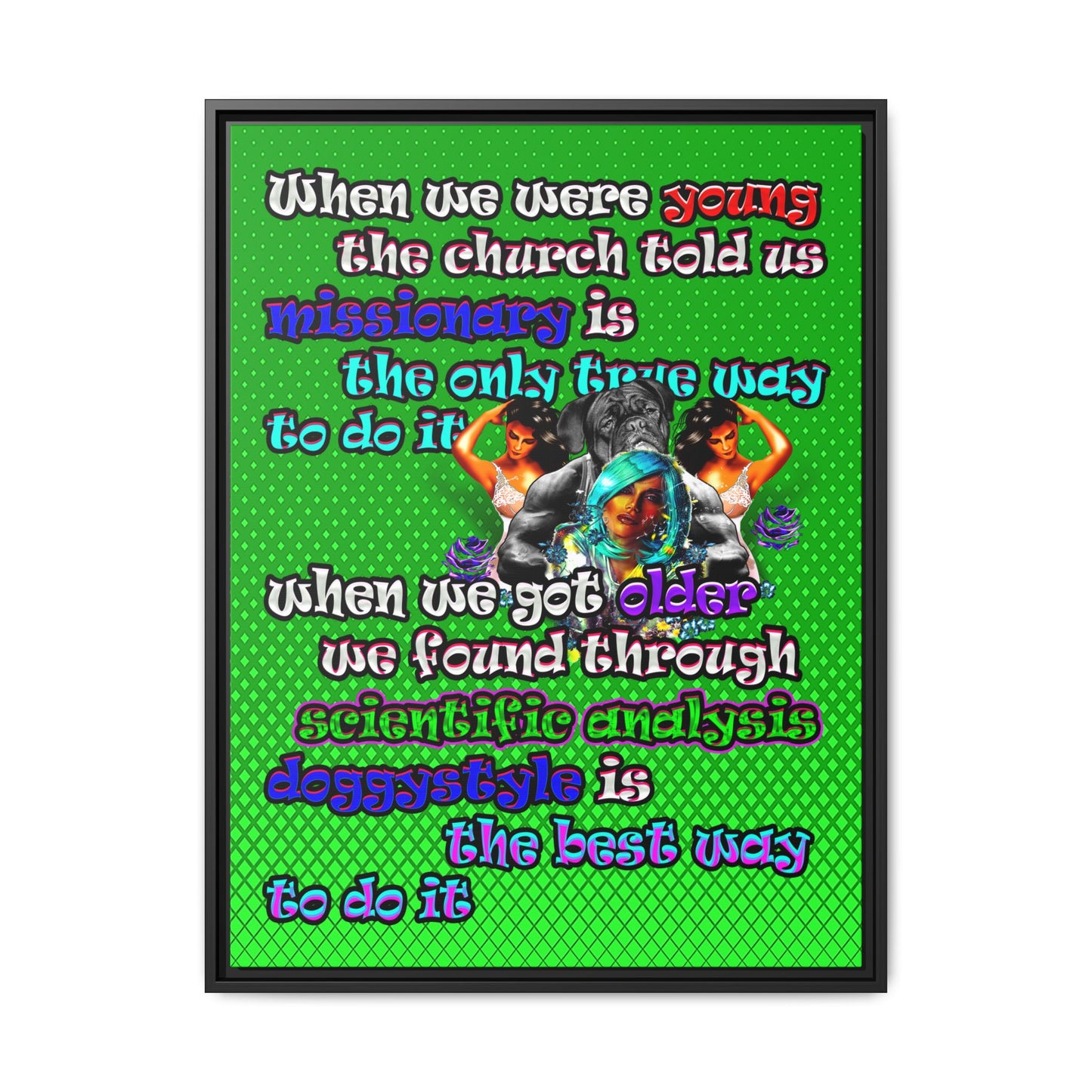 doggystyle - framed canvas art (logo green)
