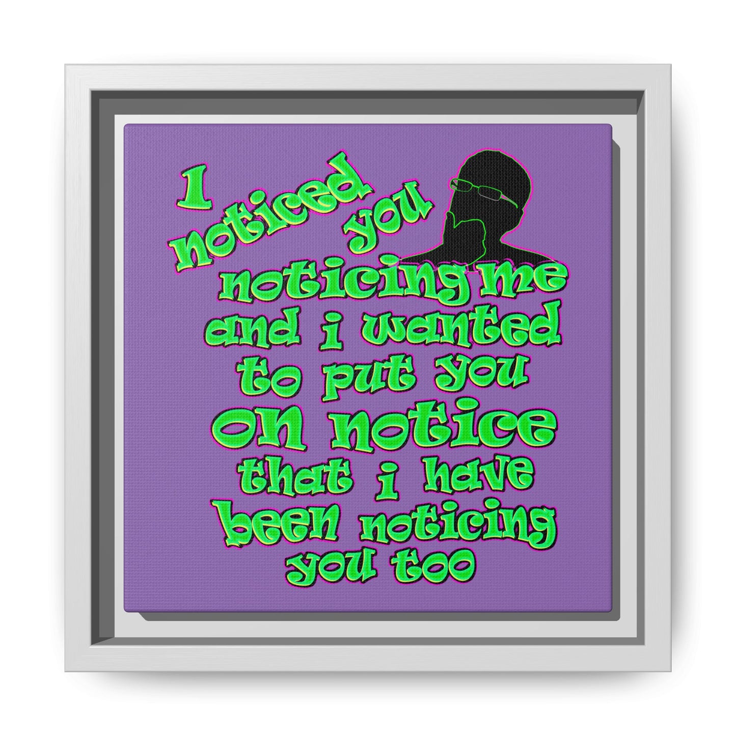 noticed you noticing - framed canvas art (light purple)