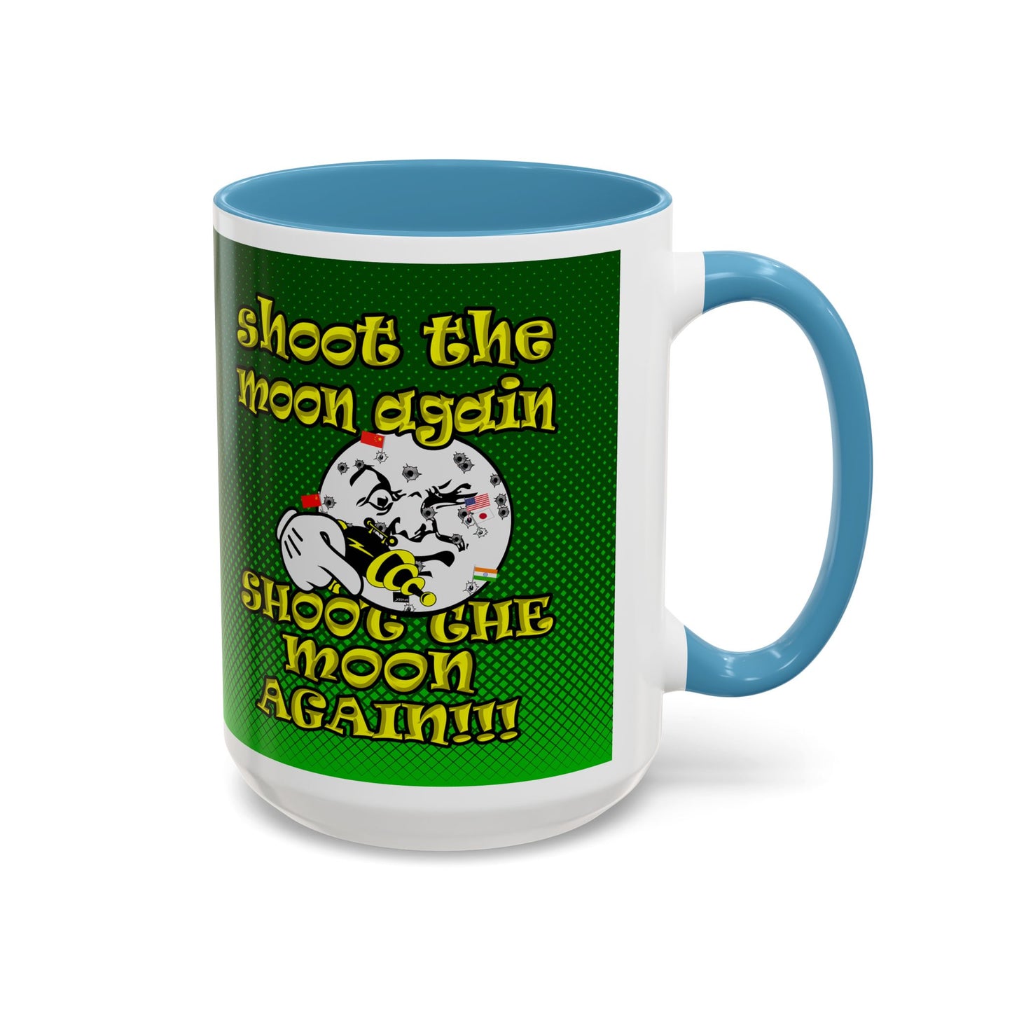 shoot the moon again - Accent Mug (logo green)