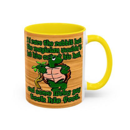 turtle race - Accent Mug (butterscotch wood finish)