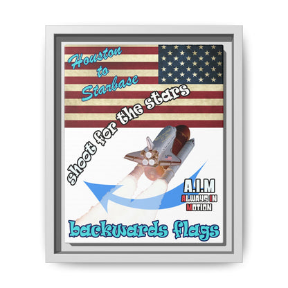 shoot for the stars - framed canvas art (white)