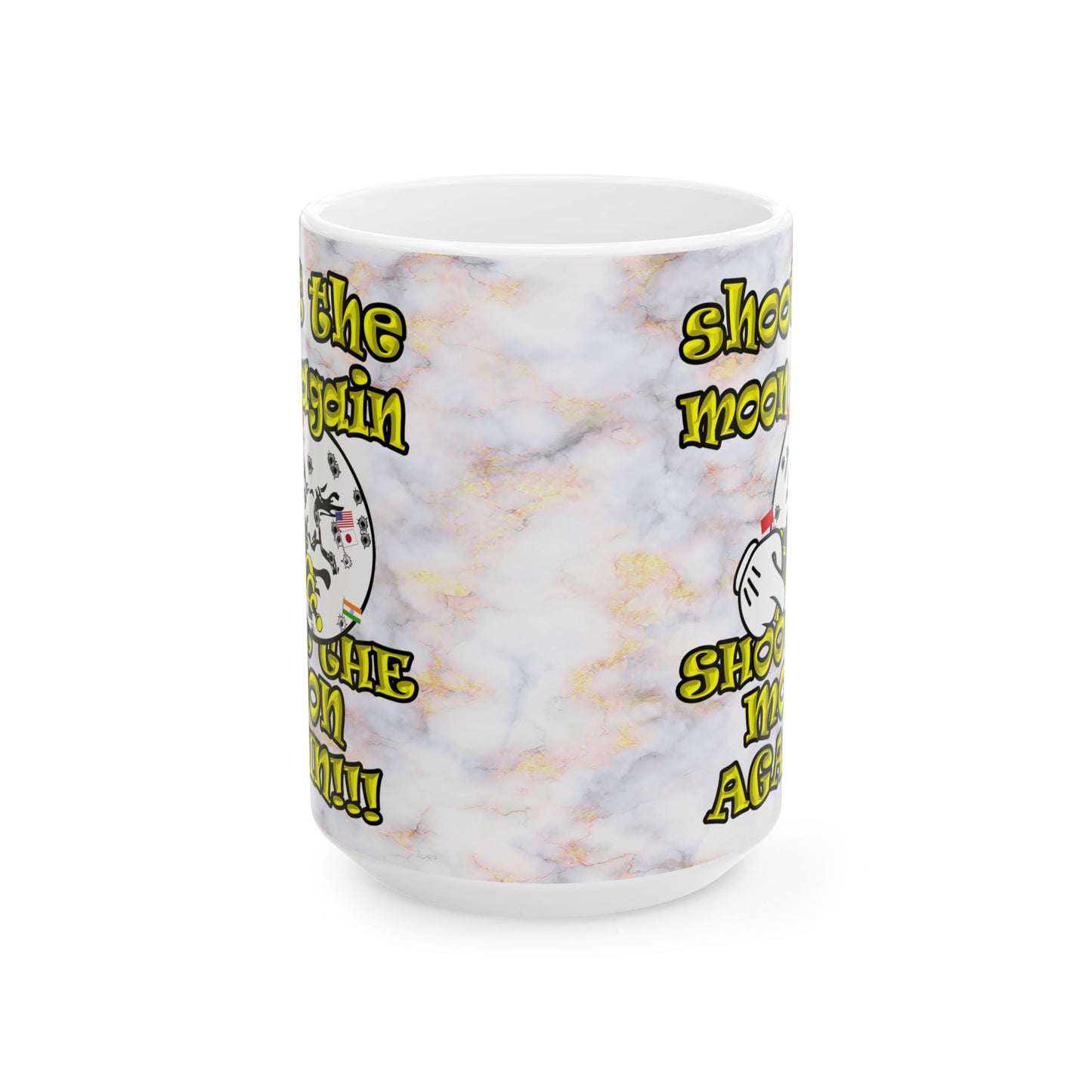 shoot the moon again - White Mug (white marble)