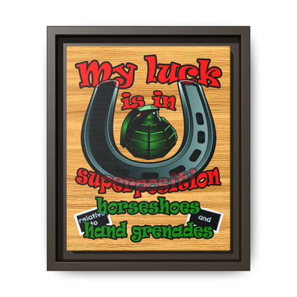 my luck - framed canvas art (butterscotch wood finish)