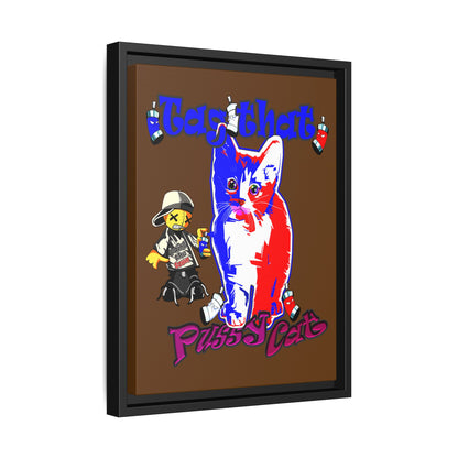 tag that - framed canvas art (brown)