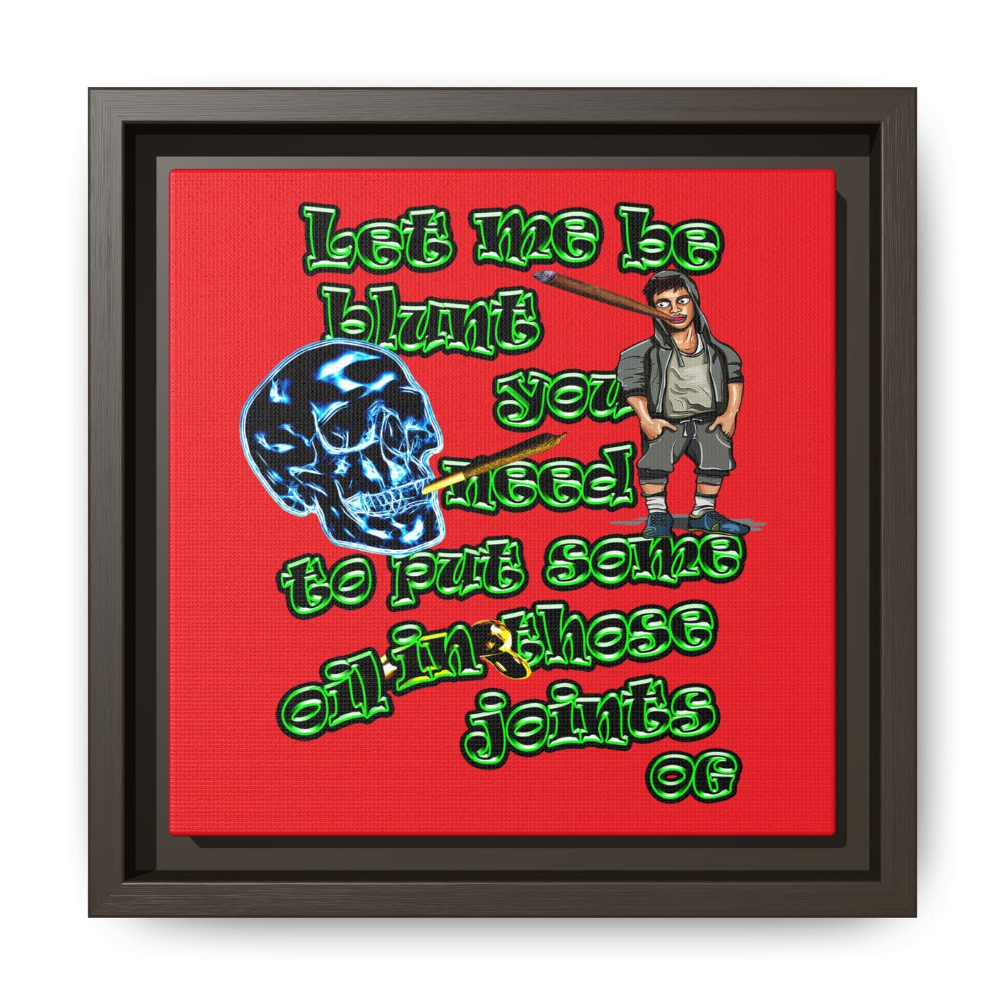 og - framed canvas art (red)