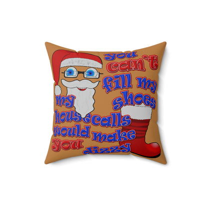 santa's shoes - Spun Polyester Square Pillow - (light brown)