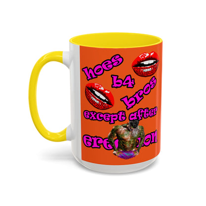 hoes b4 bros - Accent Mug (orange)