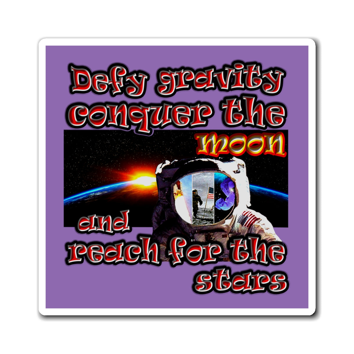 defy conquer reach - Magnets - (light purple)