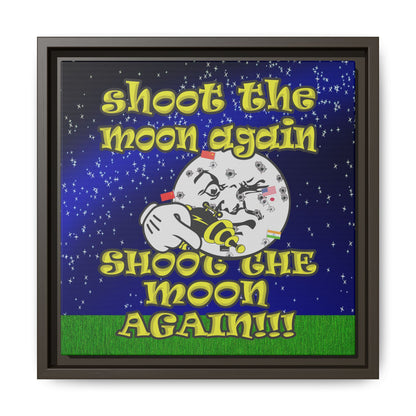 shoot the moon again - framed canvas art ('snoops' background)