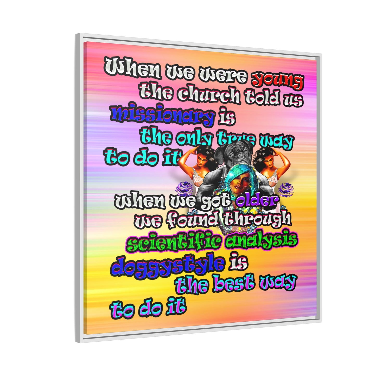 doggystyle - framed canvas art (color blur)