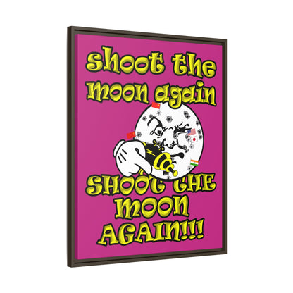 shoot the moon again - framed canvas art (pink)