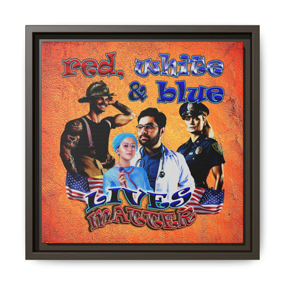 rw&b lives matter - framed canvas art (burnt orange)