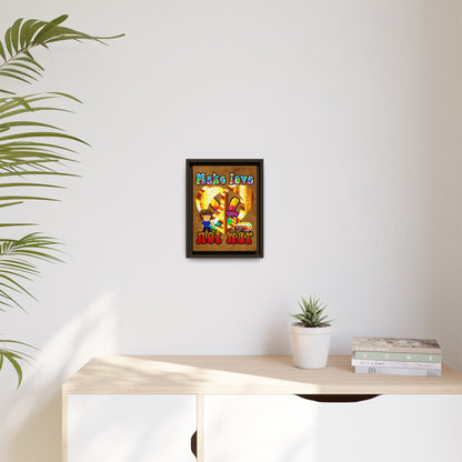 love peace - framed canvas art (brown papyrus)