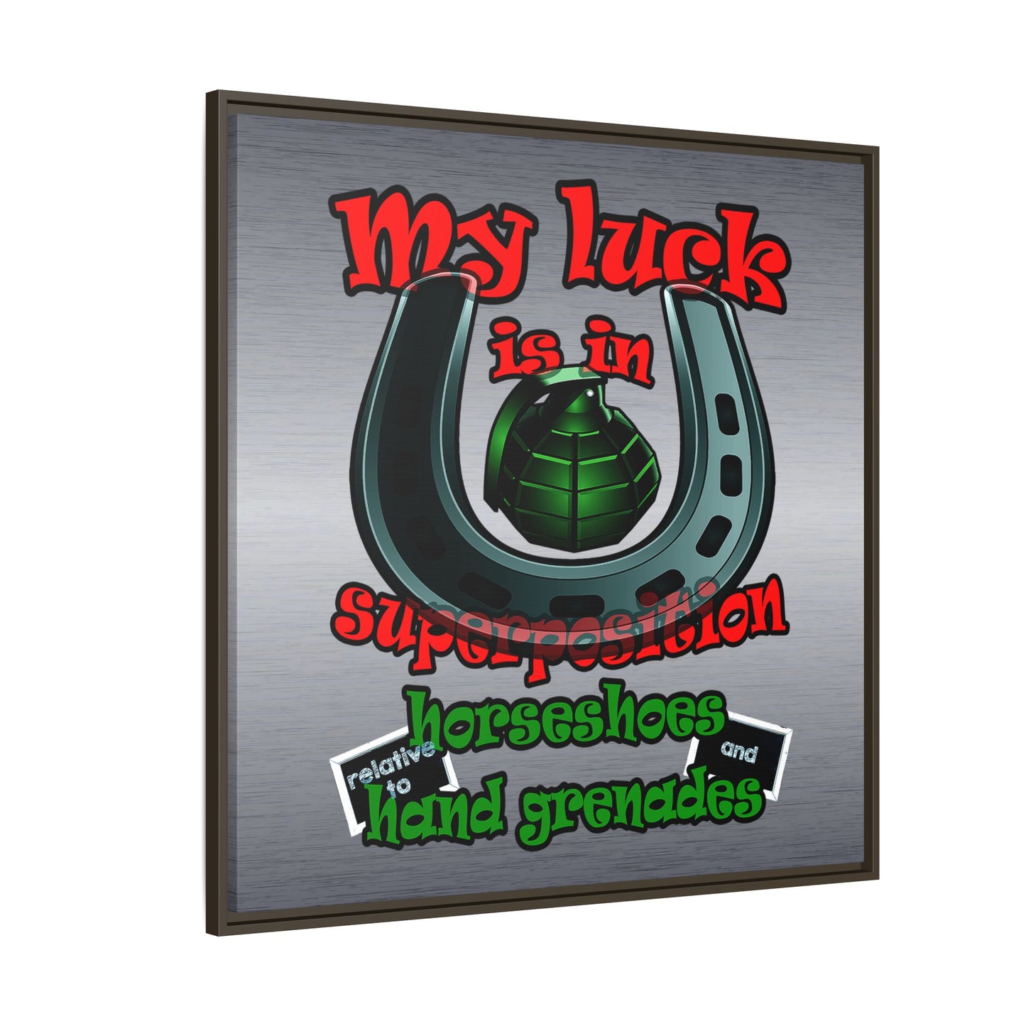 my luck - framed canvas art (brushed nickel)