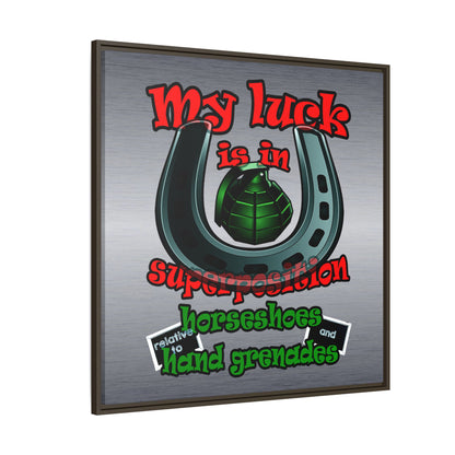 my luck - framed canvas art (brushed nickel)
