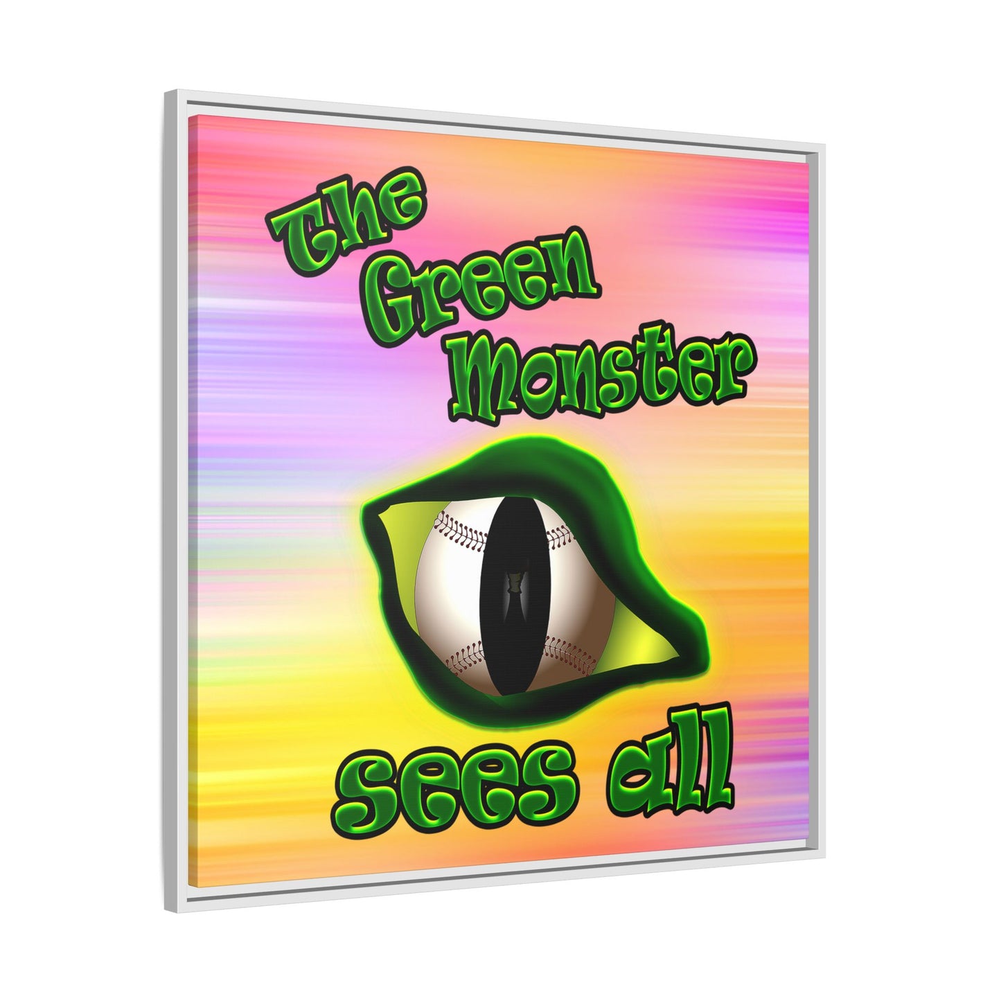 green monster - framed canvas art (color blur)