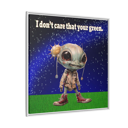 I don't care that your green - framed canvas art ('snoops' background)