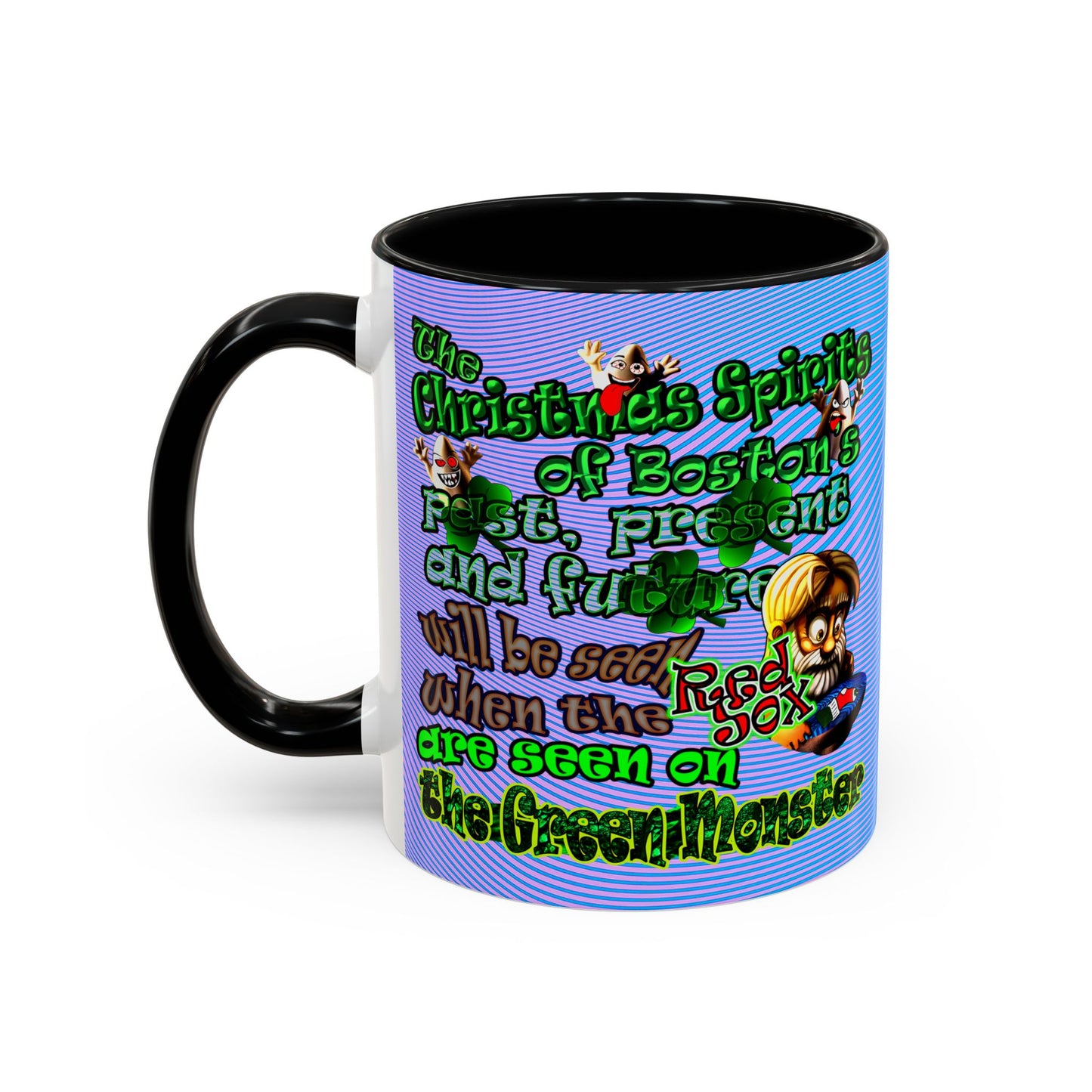 christmas spirits of boston - Accent Mug (light blue-purple wave)