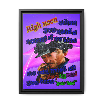 high noon - framed canvas art (purple-pink wave)