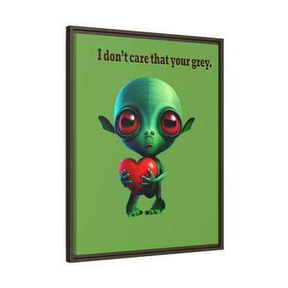 I don't care that your grey - framed canvas art (green)