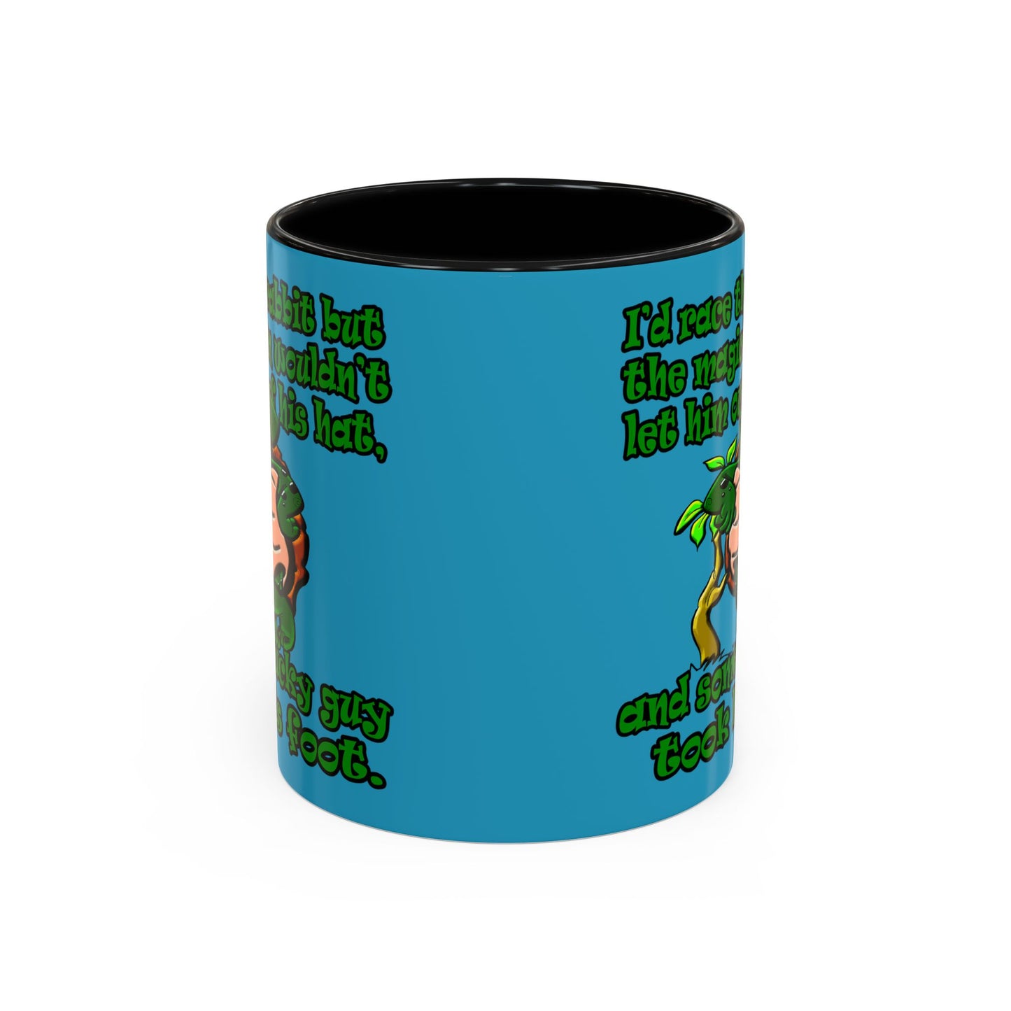 turtle race - Accent Mug (turquoise)