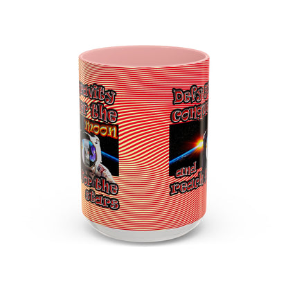 defy conquer reach - Accent Mug (yellow-orange wave)