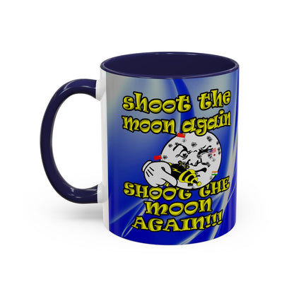 shoot the moon again - Accent Mug (blue-white wave)
