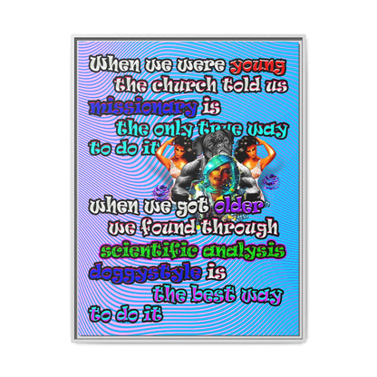doggystyle - framed canvas art (light blue-purple wave)