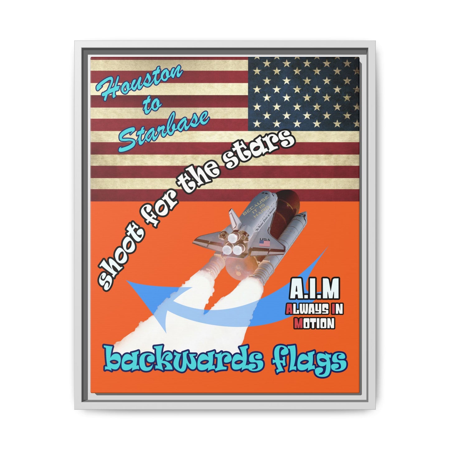 shoot for the stars - framed canvas art (orange)