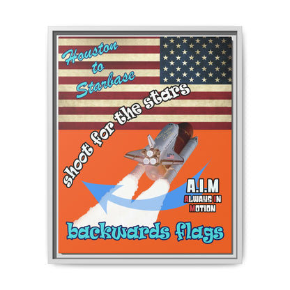 shoot for the stars - framed canvas art (orange)