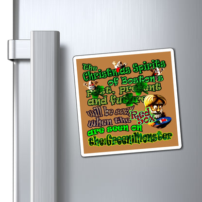 christmas spirits of boston - Magnets - (light brown)