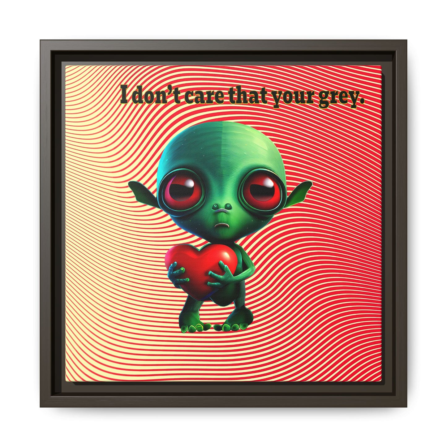 I don't care that your grey - framed canvas art (yellow-orange wave)