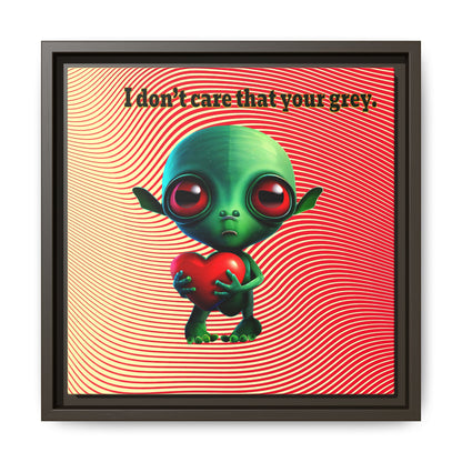 I don't care that your grey - framed canvas art (yellow-orange wave)