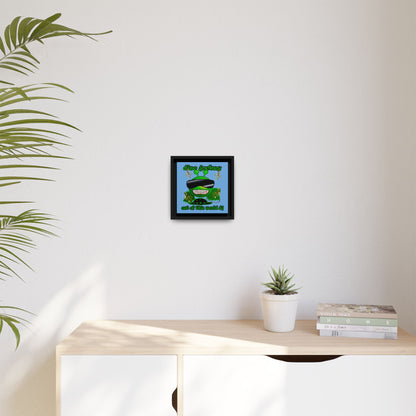 disc jockey - framed canvas art (light blue)