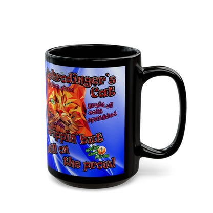 schrodinger's cat - Black Mug (blue-white wave)