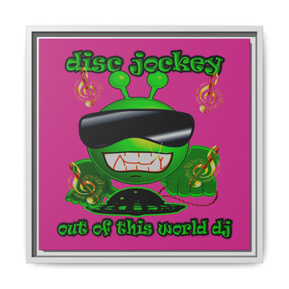 disc jockey - framed canvas art (pink)