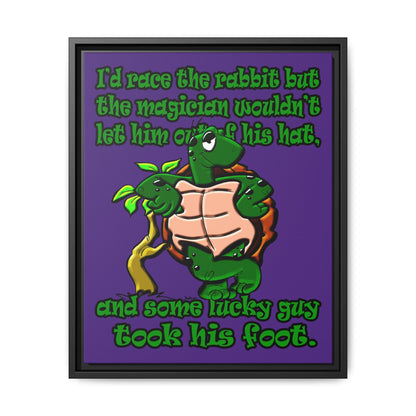 turtle race - framed canvas art (purple)