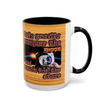 defy conquer reach - Accent Mug (butterscotch wood finish)