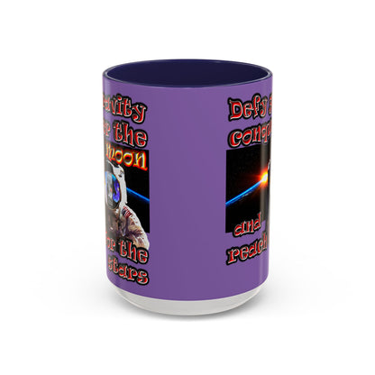 defy conquer reach - Accent Mug (light purple)